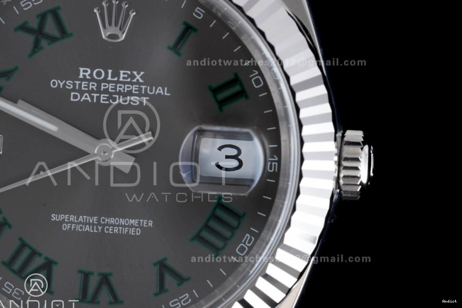 Green SS Clean SS 1:1 904L Datejust Best Roman Dial Steel SH3235 41 Bracelet on Edition Gray 0226